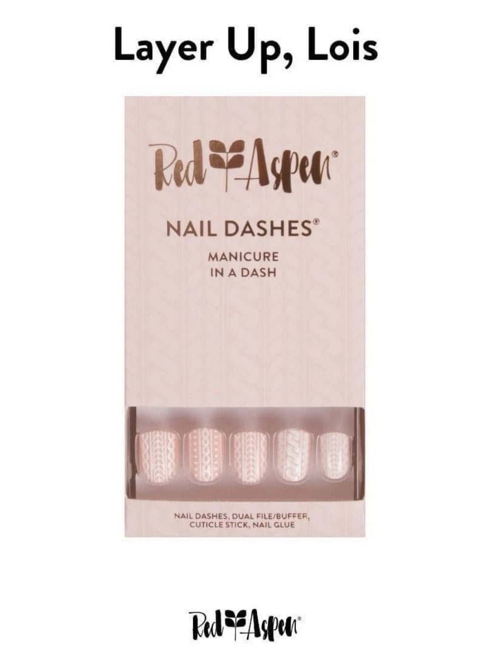 NIB Red Aspen Layer Up Lois Press-On Nail Dashes